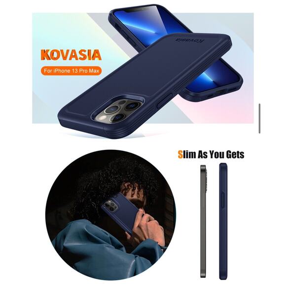 KOVASIA iPhone 13 Pro Max Case - Shockproof, Drop-Proof, Slim Design - Blue - Picture 8 of 16